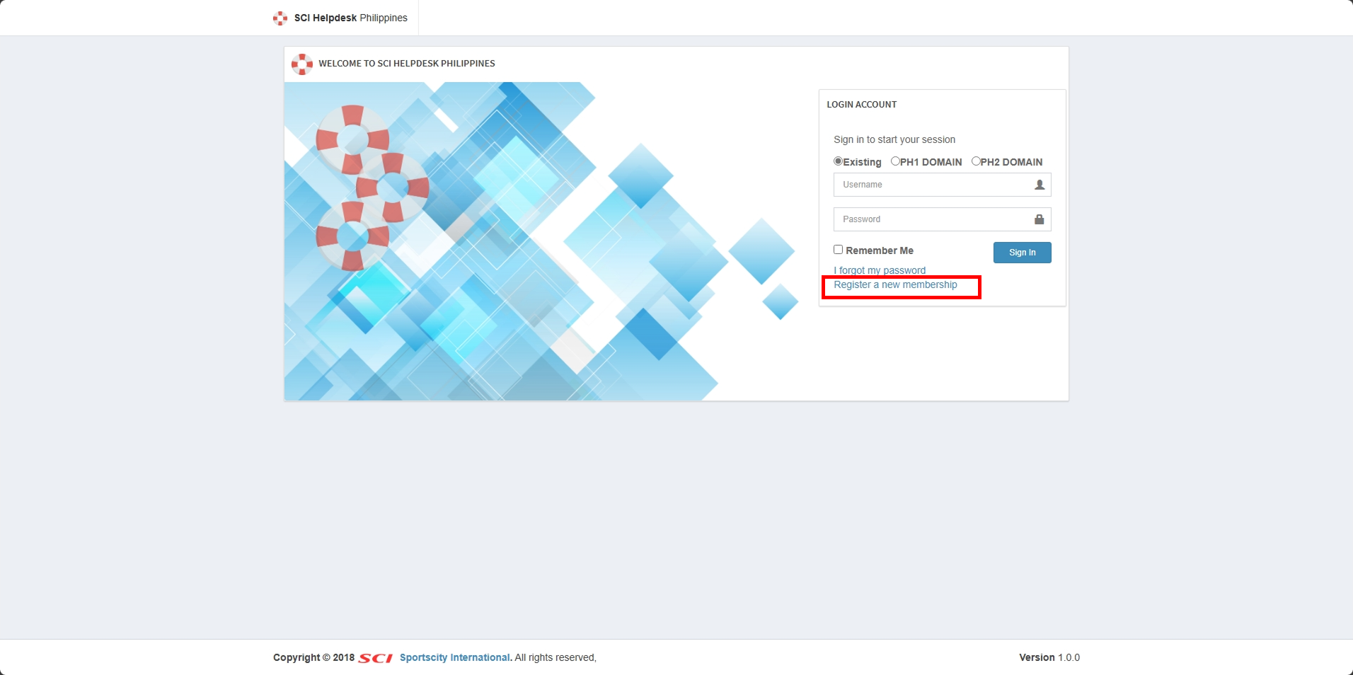 Click Register a new membership